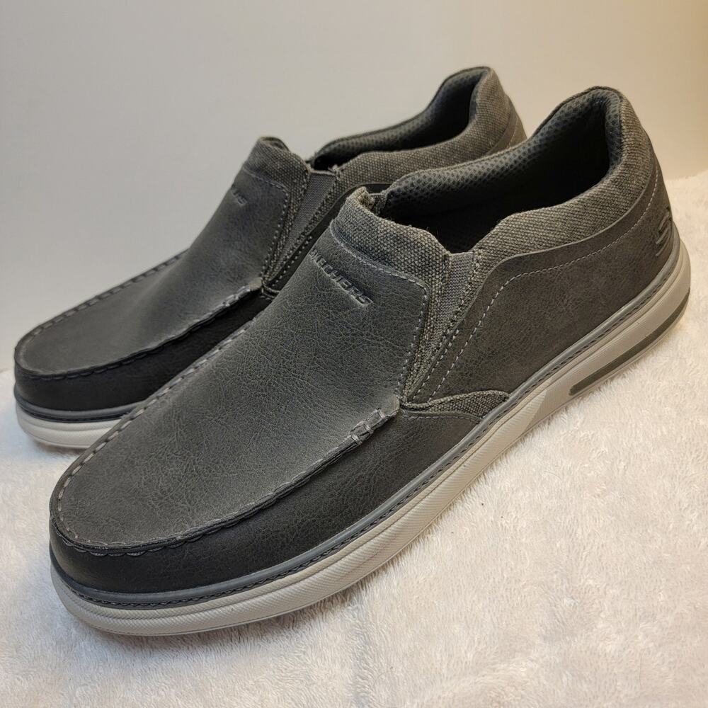 Skechers Slip On Casual Shoes Men Size 11 Gray Lightweight Loafer
